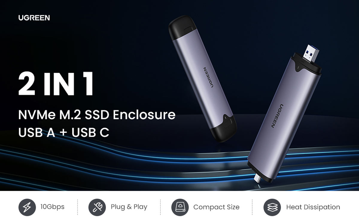 UGREEN CM353/70532 M.2 SATA/NVME HARD DRIVE ENCLOSURE